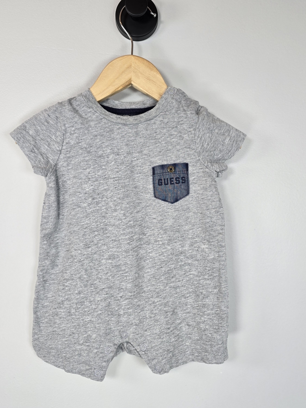 Guess Baby Grey Pocket  Lightweight Romper